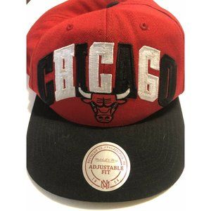 Mitchell and Ness NBA Chicago Bulls Hat Cap Embroidered Logo Adjustable Snapback